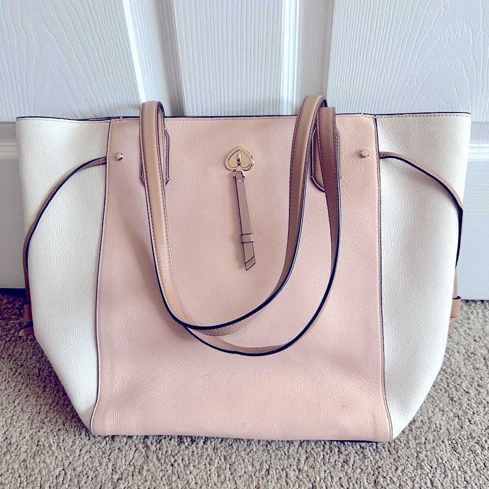 Kate Spade Pink and White Tote Bag
